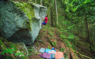 peter micheaux lost and found v6 squamish bouldering kaya guide gps