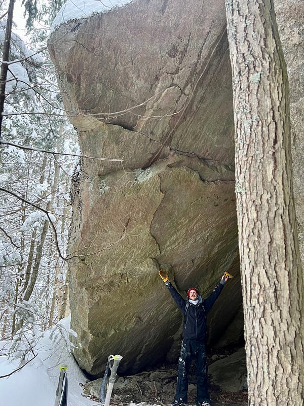 brendan baars developing new boulders at the nooks bouldering kaya climbing guide